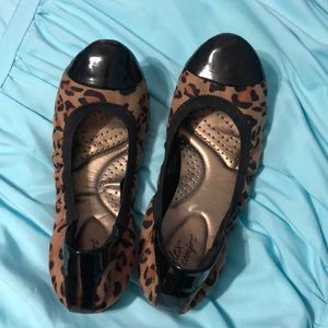 Cheetah print slip on flats